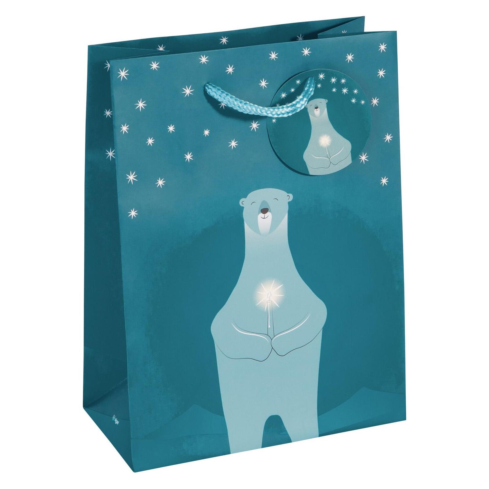 Sigel Weihnachts-Geschenktte "Polar bear with candle",klein (1x) (GT053)