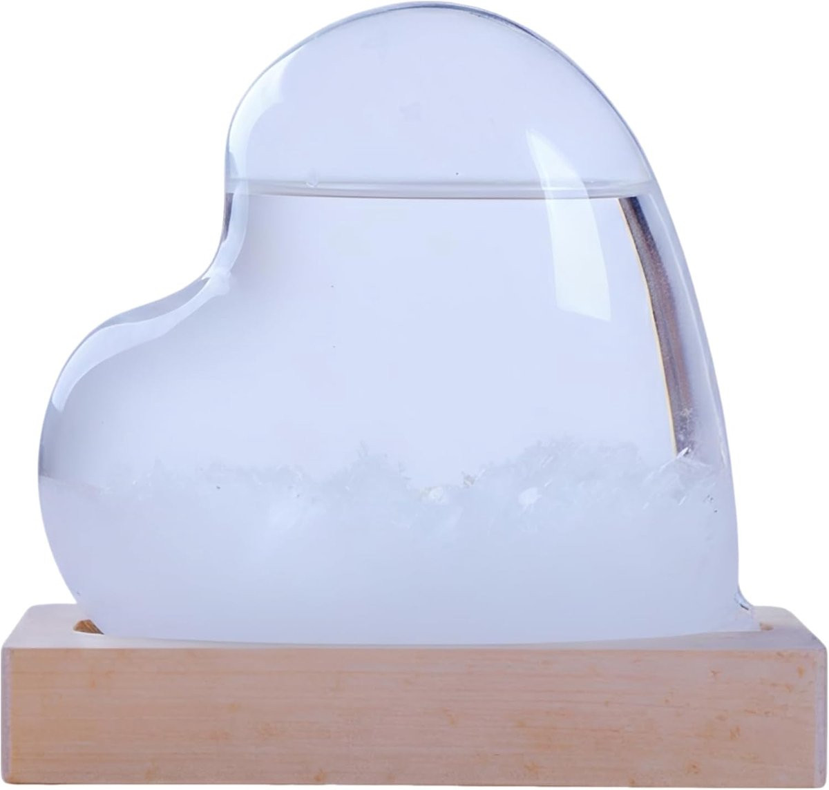 Glas Weervoorspeller Barometer Fles met Hartvormig Design - Transparant - 13 x 10 cm