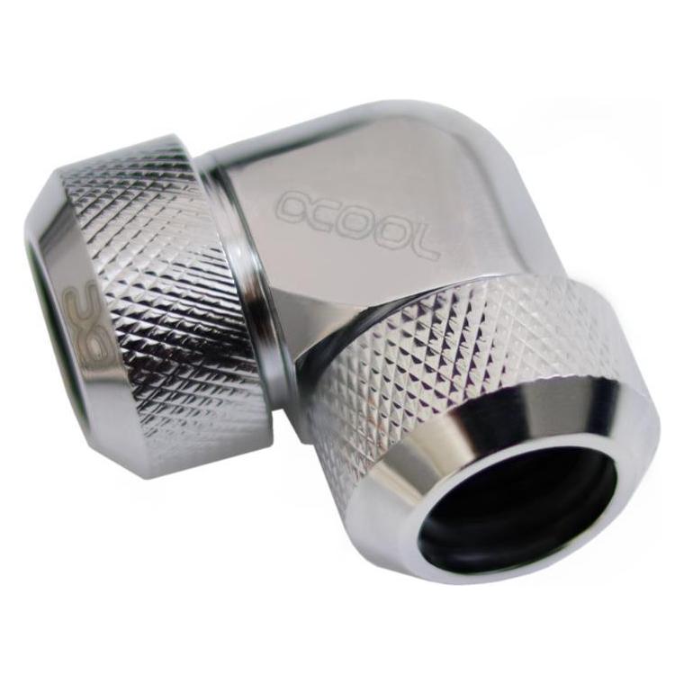 Alphacool Eiszapfen 13mm HardTube Anschraubtülle 90° L-Verbinder Acryl- Messingrohre - chro (17410)