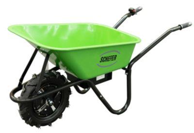 Schefer Schubkarre ASK 150, Akku, 500-W-Motor, Traglast 150 kg, Fassungsvermögen 80 l, Luftbereifung, Stahlblech