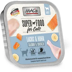 MAC's Cat 85g Schale Katzennassfutter 16 x 85 Gramm Lachs & Hühnchen