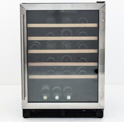 Avanti Wine Cooler with Wood Accent Shelving, 51 Bottle Capacity, in Stainless Steel