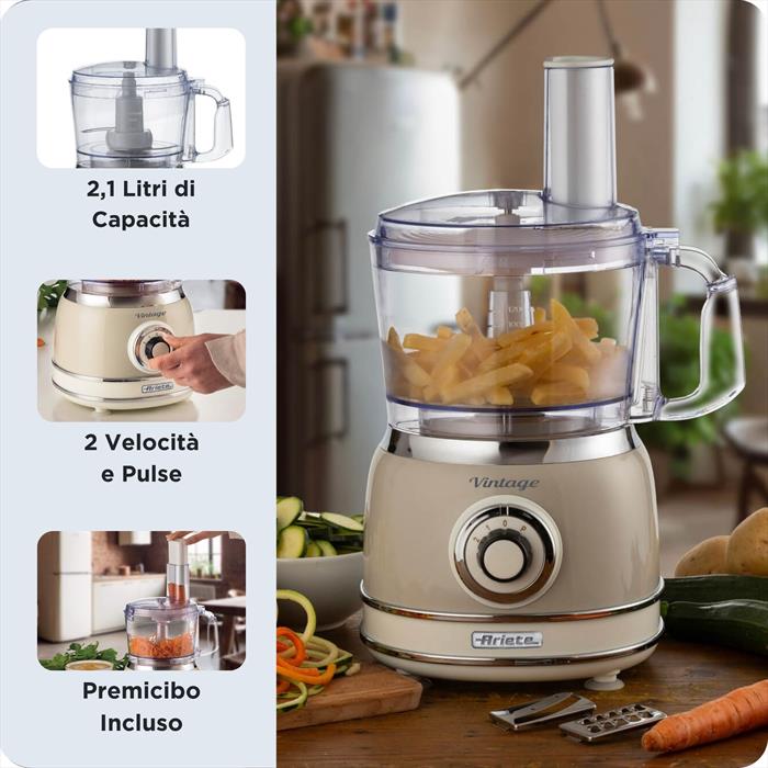 Ariete 1781 Robot Da Cucina Vintage 2,1l-beige