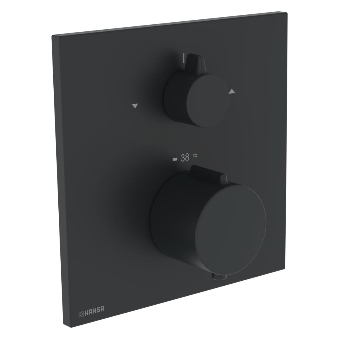 Hansa HA FM-Set f. zwei Abgänge HANSAEASYTHERM - 8114 Ros. eckig Matt-Schwarz (8114926233)