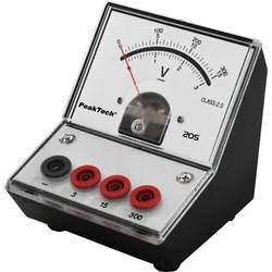 PEAKTECH 205-07 - Voltmeter, analog, Tischgerät, 0 - 3 V / 15 - 300 V DC