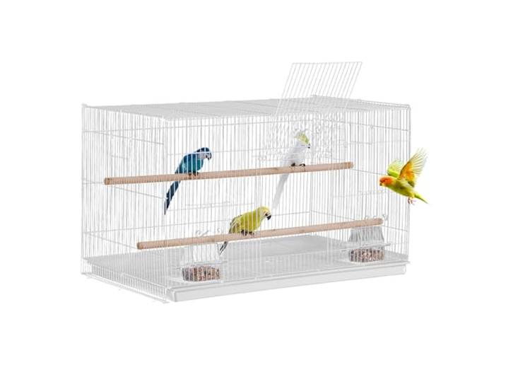 VEVOR Vogelkooi, 45,7 cm, kleine parkietenkooi, stevige metalen vogelkooi, reisvogelkooi met 2 zitstokken en 2 voederbekers, papegaaienkooi voor kanaries, dwergpapegaaien, valkparkieten, parkieten,