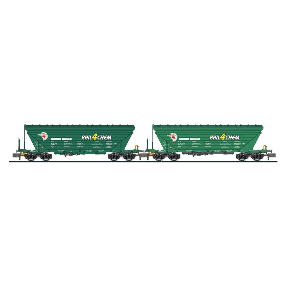 Liliput 2-tlg. Set Getreidetransportwg. Uagpps RAIL4CHEM/Loco Trans Slowenien Ep.V-VI (L260222)