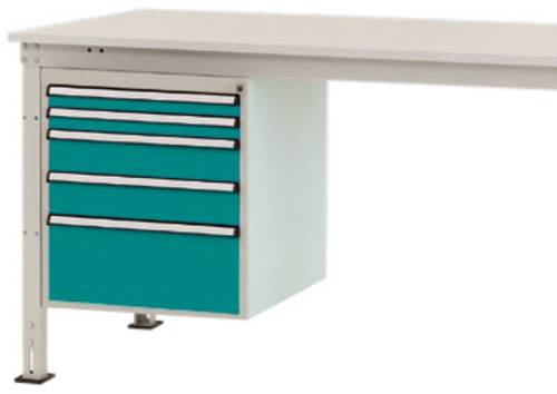 Manuflex ZB4862.5021 Gehäuse-Unterbau Stationär, Nutzhöhe 500mm mit 5 Schubfächer. Für Tischtiefe 800mm