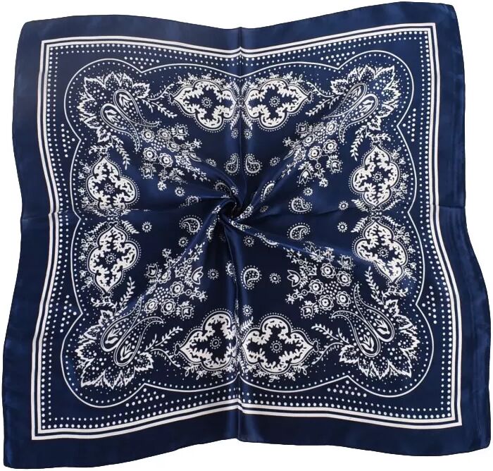 INF Eleganter Paisley-Quadratischer Schal - 70x70cm Navy blau