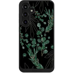 Nivocase Handyhülle für Samsung Galaxy S25+ Hülle NIVOpure Case Schwarz Blätter Natur Eukalyptus (Samsung Galaxy S25+), Smartphone Hülle, Schwarz