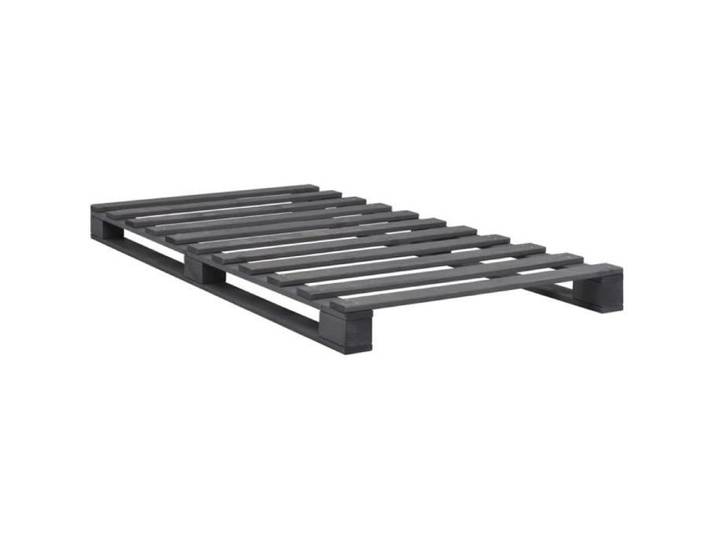 Cadre de lit de palette sans matelas gris 100x200cm bois massif 285249