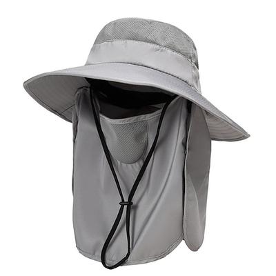 Herren Fischerhut Sonnenhut Boonie-Hut Hellgrau Armeegrün Polyester Reise Strand Design Outdoor Urlaub Glatt UV-Schutz Sonnenschutz