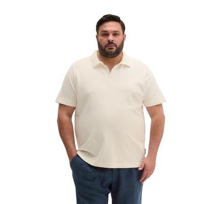 Poloshirt MARC O'POLO "aus schwerem Ripp-Jersey", Herren, Gr. 3XL, beige (silky weiß), Obermaterial: 100% Baumwolle, unifarben, regular fit, Shirts