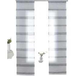 SCHIEBEVORHANG 2ER SET »Frankfurt« HxB 245x60 cm Grau