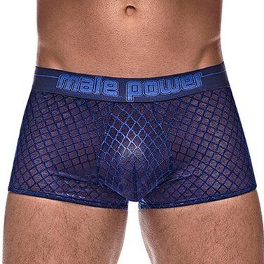 male power Boxer DIAMOND MESH Bleu