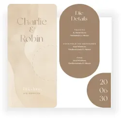Einladungskarte Hochzeit: Our Promise in Beige