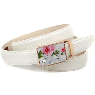 Ledergürtel ANTHONI CROWN, Damen, Gr. 85, weiß, Leder, unifarben, Gürtel Ledergürtel, stilvoller Gürtel mit Sommerfeeling