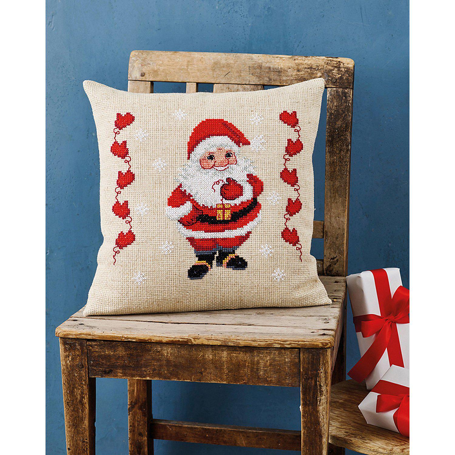 Stickkissen "Weihnachtsmann"