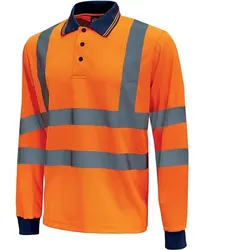 Warnschutz Langarm Polo-Shirt "SHINE" - XXL (DE size: XL) - Orange