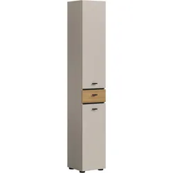 Hochschrank Aqua Eichefarben/Kaschmir
