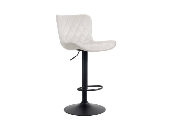 Tabouret de bar ajustable pivotant velours Crème