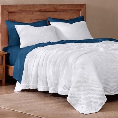 Hiend Accents Cotton Voile Blanket Set, Full / Queen, White