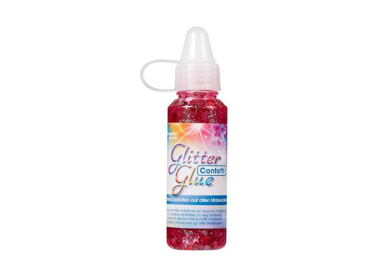 Glorex Glitterglue Confetti Herzen 53 ml