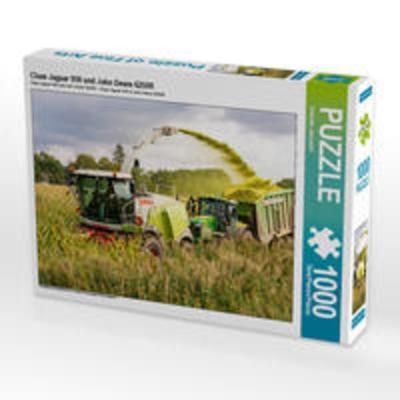 CALVENDO Puzzle Claas Jaguar 950 und John Deere 6250R 1000 Teile Lege-Größe 64 x 48 cm Foto-Puzzle Bild von Andreas Jannusch