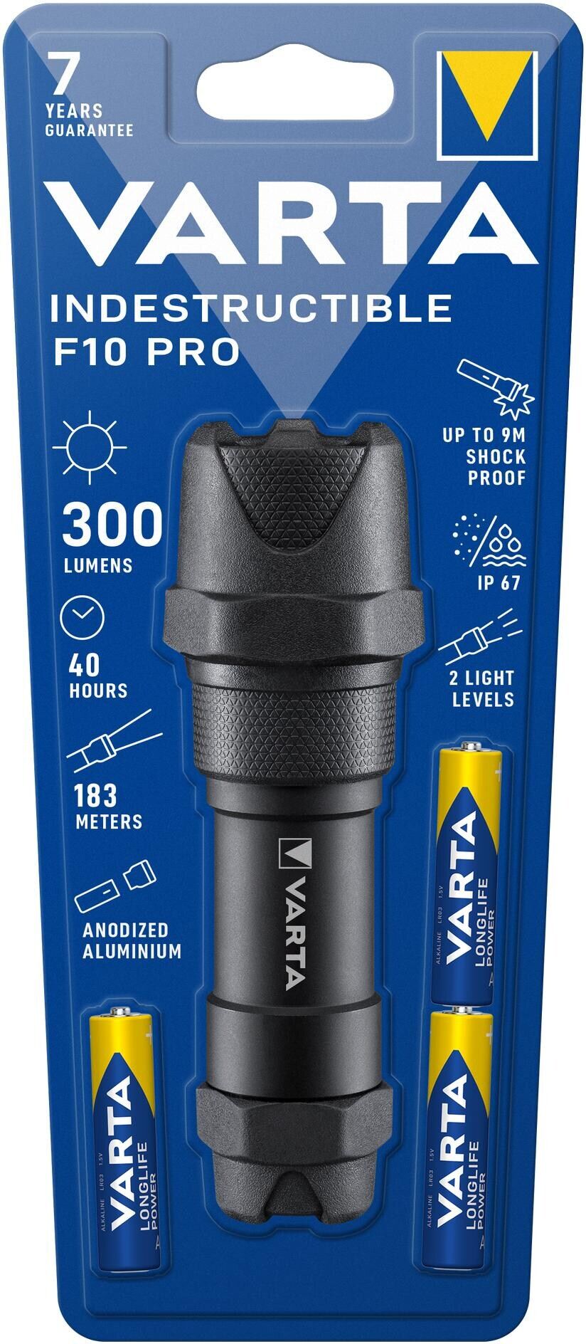 LED Taschenlampe VARTA "Indestructible F", schwarz, Mobilleuchten, LED Taschenlampe schwarz Einheitsgröße