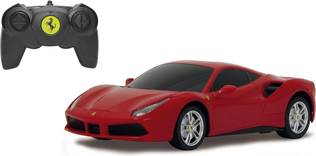Jamara Germany Ferrari 488 GTB schaalmodel 1:24 rood 27MHz