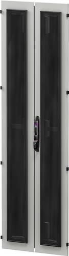 Rittal 7030282 Geteilte Stahlblechtür VX IT mit Notbelüftung, BxH=600x2000mm Stahlblechtür Stahlblech, Sicherheitsglas Grau