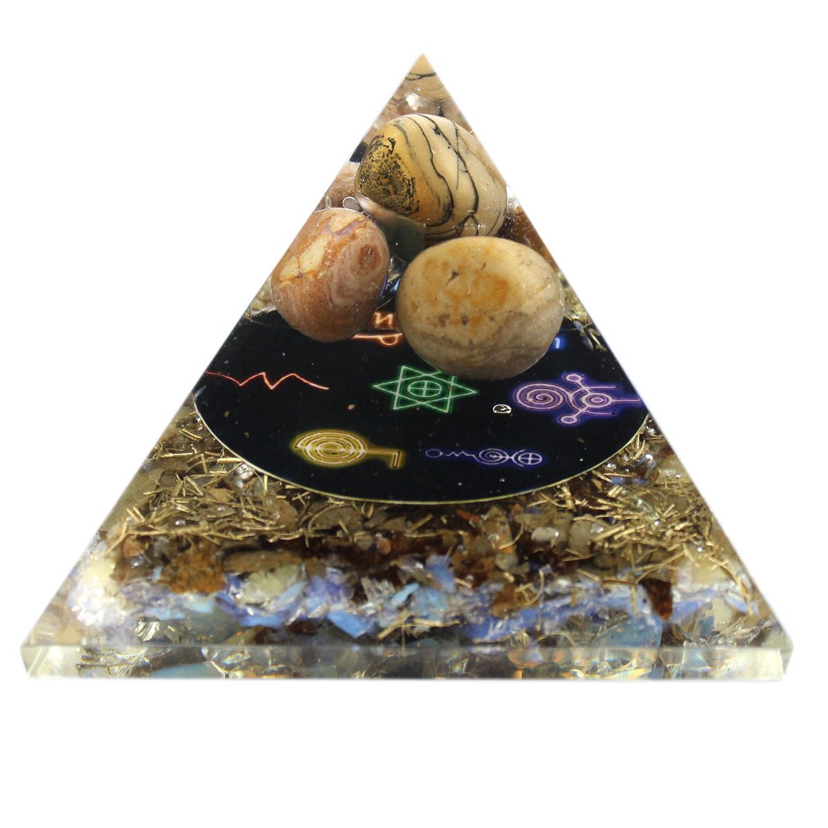 Orgonite Piramide Middernacht Reiki voor op tafel, 70 mm