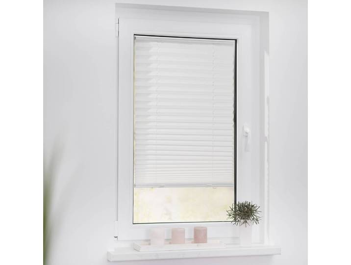 Store plissé Haftfix 85 x 130cm Blanc/Blanc