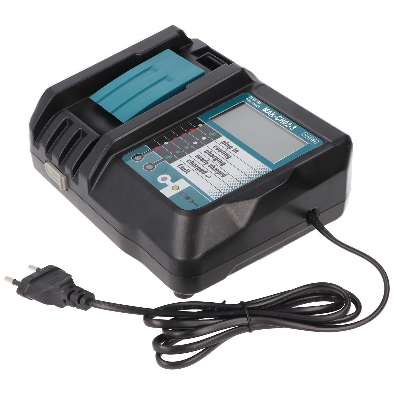 Makita Accucell Snellader voor 14.4V en 18V batterijen - Zwart