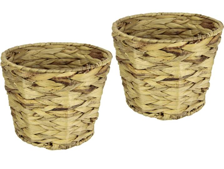 I.GE.A. Wasserhyazinthentopf 2er Set Wasserhyazinthe Gefäß Blumentopfgeflochten Übertopf Vase Korb