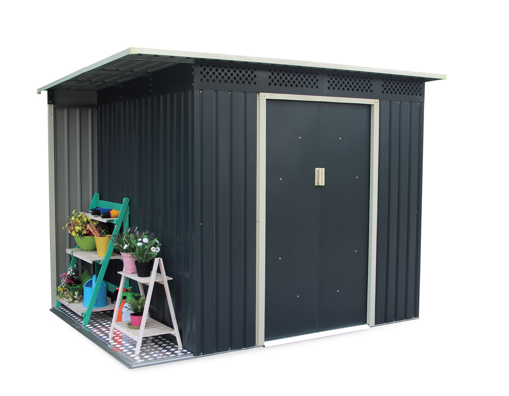 Metallischer Gartenpavillon Rojaplast Chester, 247 x 117 cm, grau
