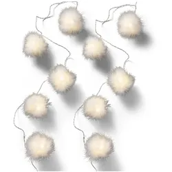 MARELIDA LED Lichterkette Schneebälle 26 leuchtende Bälle 10m Dekolichterkette weiß