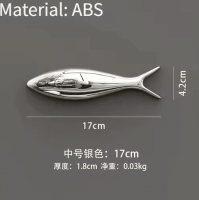 Inspire Picks Creative 3D Fish Wall Decor Electroplated Metallic Wall Stickers For Modern Spaces silver Medium
