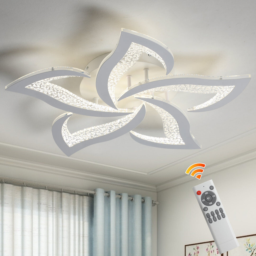 Blue Elephant Izzabella 5 - Light 60cm LED Flush Mount White 8cm H X 60cm W X 60cm D