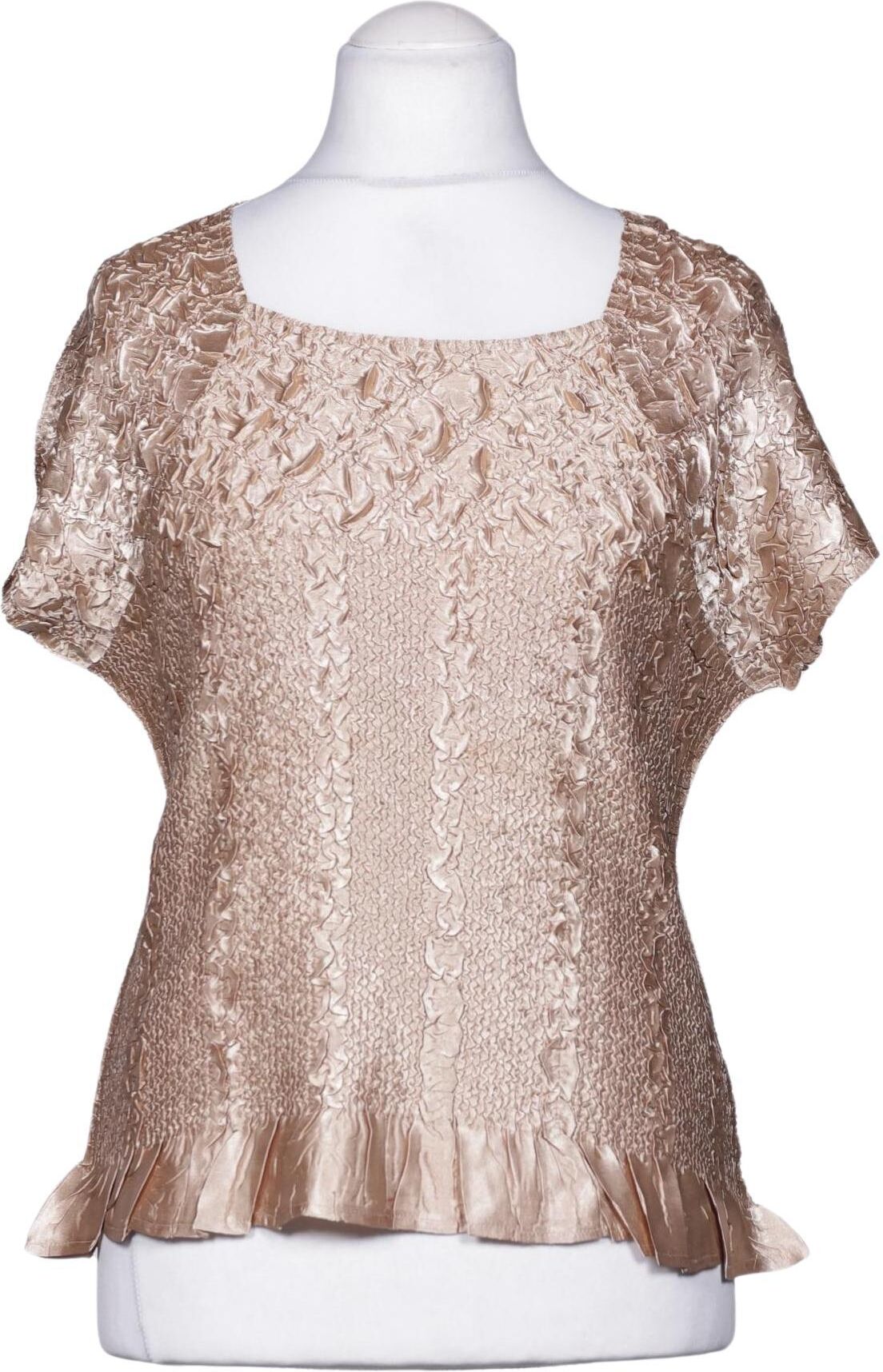 Kriss Trading Sweden Damen Bluse, Beige, Gr. L, Synthetik - Second Hand
