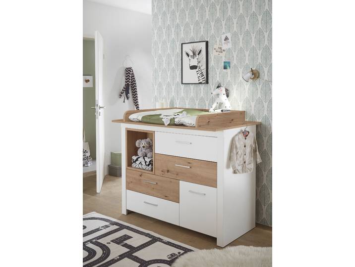 Commode à langer Ivia 120 x 104 x 78cm Blanc