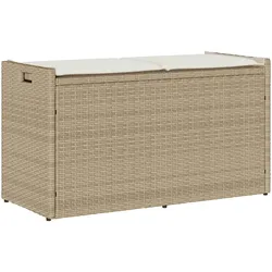 vidaXL Outdoor-Sitzbank mit Stauraum und Kissen Beige 100 cm