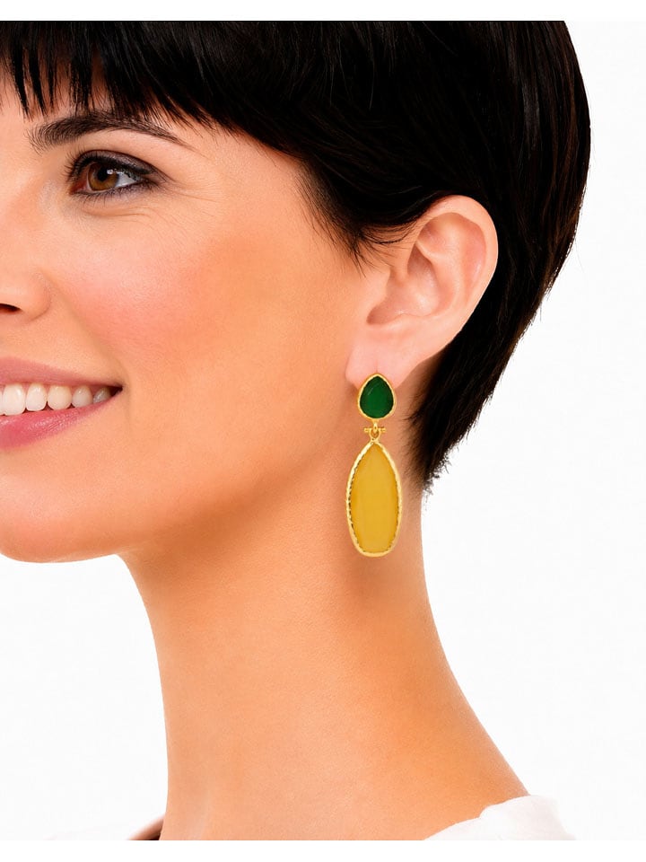 Pierres delicates Vergold. Ohrstecker mit Edelsteinen - onesize