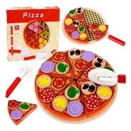 Lean Toys Pizza mit Klettverschluss mit Messer und Schneidebrett schneiden (70188009)