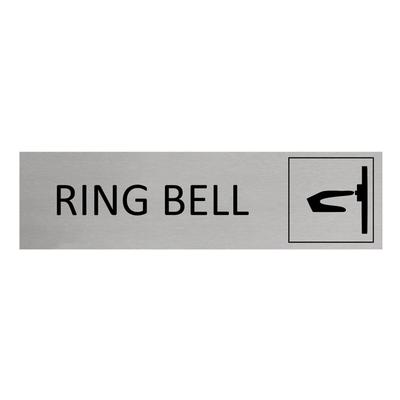 CombiCraft Aluminium Türschild Ring Bell 165x45mm mit 3M-Tape zur Befestigung, einfache Kennzeichnung von Räumen und Bereichen