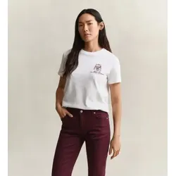 Gant für Damen. 4201359 Weißes Grafik-T-Shirt (M), Lässig, Baumwolle, Kurzarm