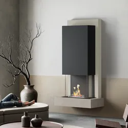 muenkel design Arco [moderner Design Ethanolkamin]: Concrete (Betonoptik) - Planika Senso - Schwarz