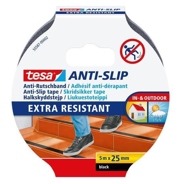MGA Tesa Nicht -Slip -Klebeband 5m: 25 mm, schwarz (25 mm) (TS55587-00012-11)