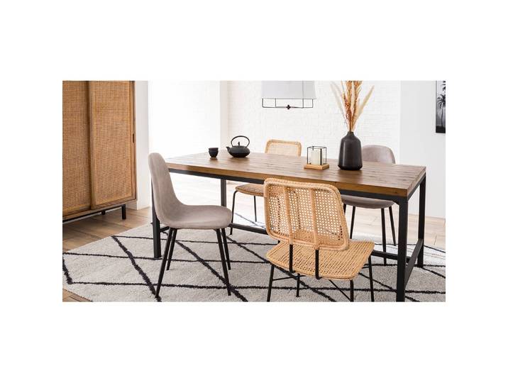 Polsterstuhl Iskmo VII 44 x 87 x 53cm 2er Set Grau/Taupe