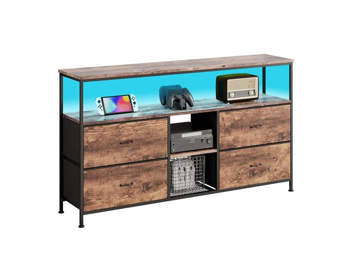 Tv-Schrank 108 CM, Bernsteinfarben, Holz, 30x78x108 cm, Wohnzimmer, TV Möbel, Lowboards, Lowboards stehend
